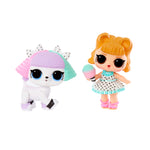 Two colorful toy figures on a white background