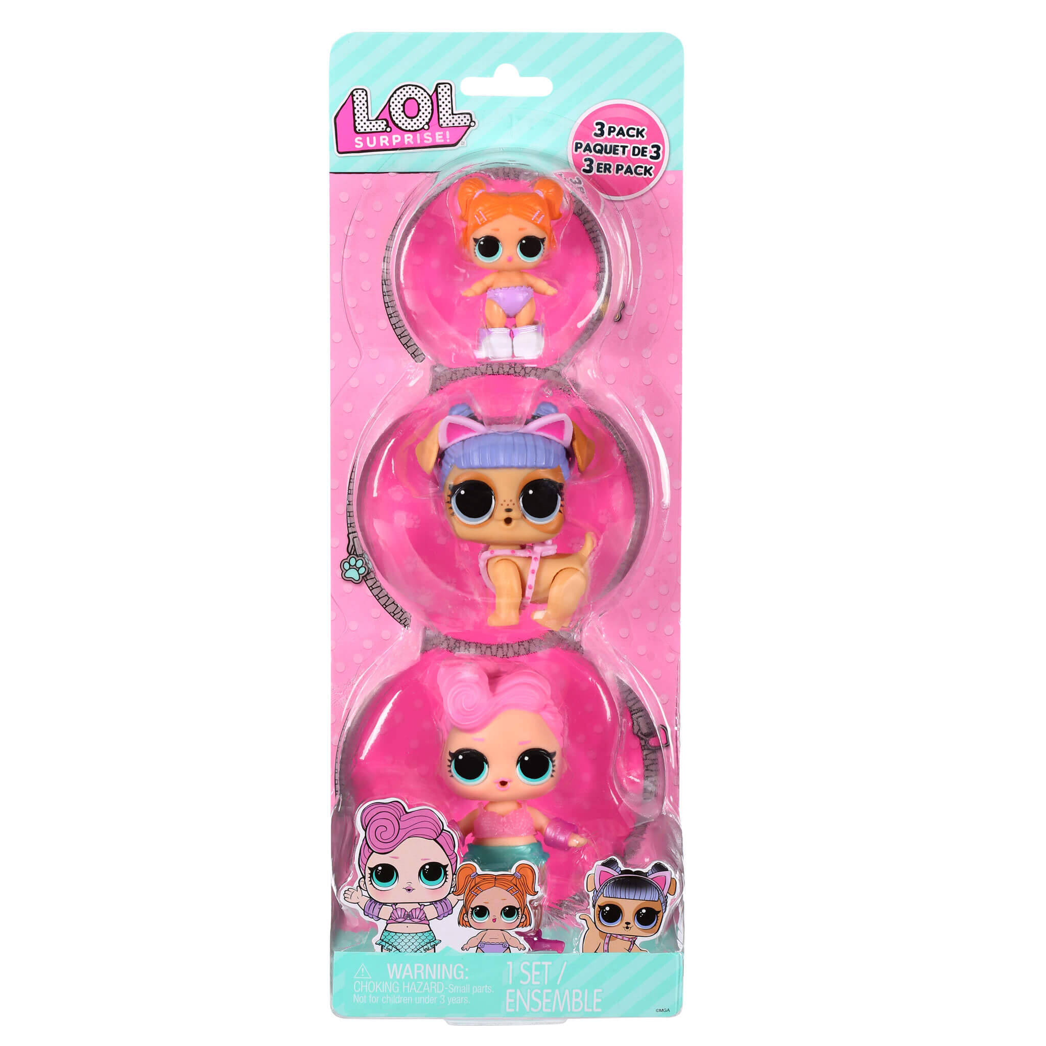 LOL Surprise Tot Pet Lil Sis 3-Pack - Waves K9 Lil Beats