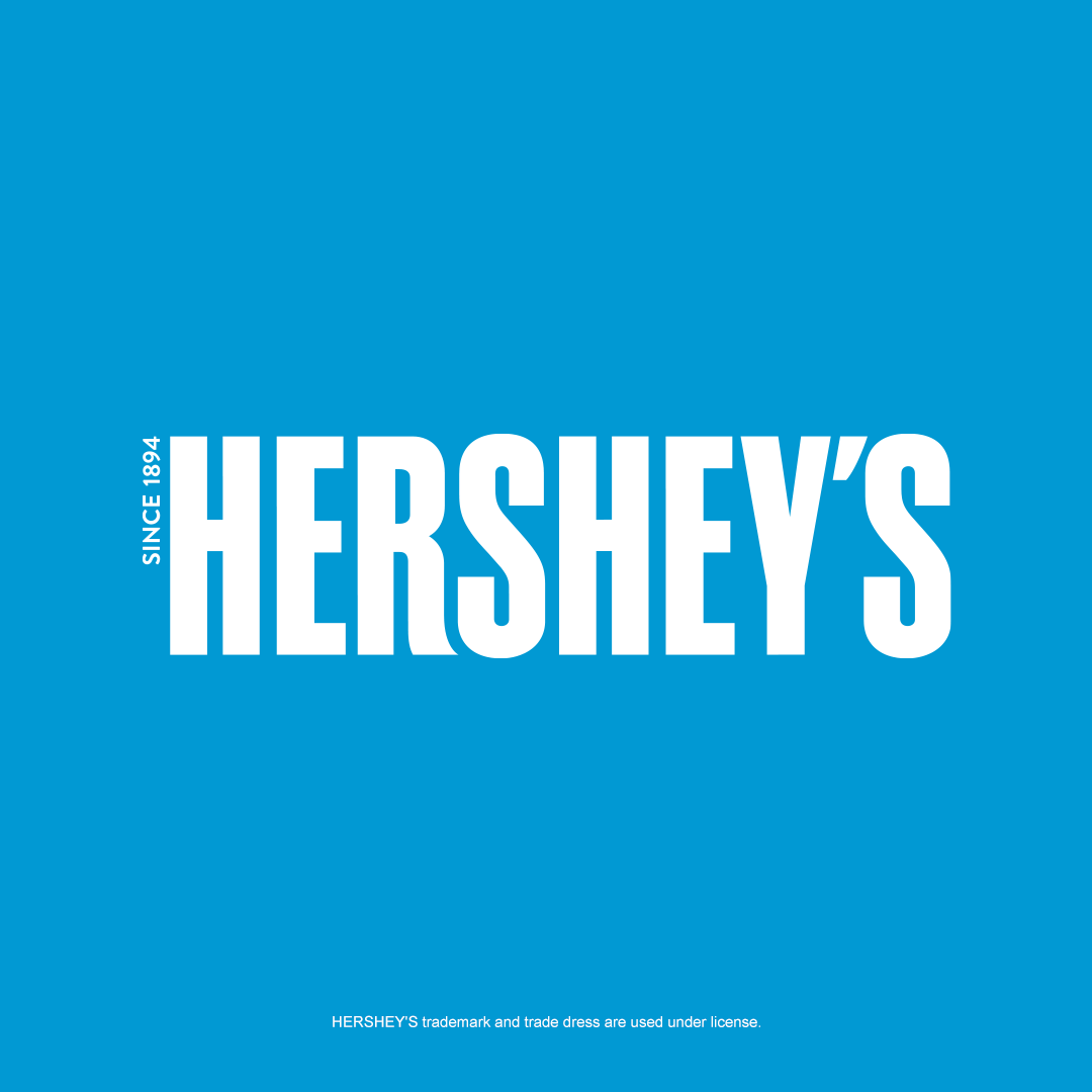 Hershey's logo on a blue background