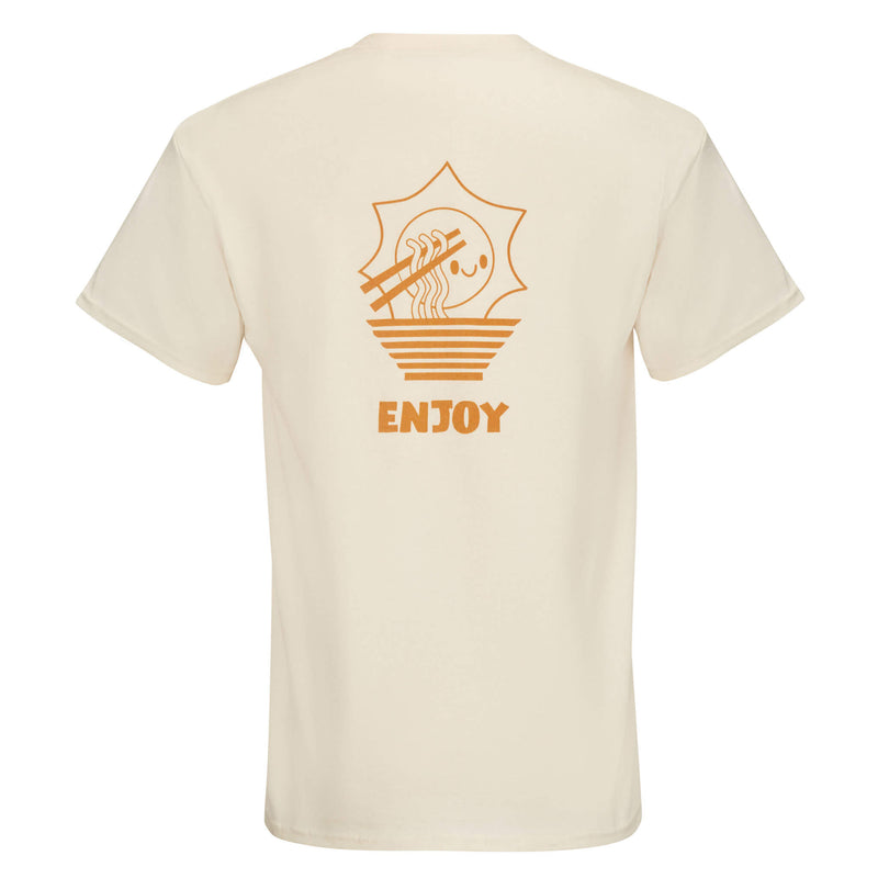 Back of T-Shirt with Ichi Ni Sun image and the word Enjoy