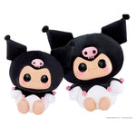 Large Kuromi on left side with Extra Large Kuromi on the right side on a white background