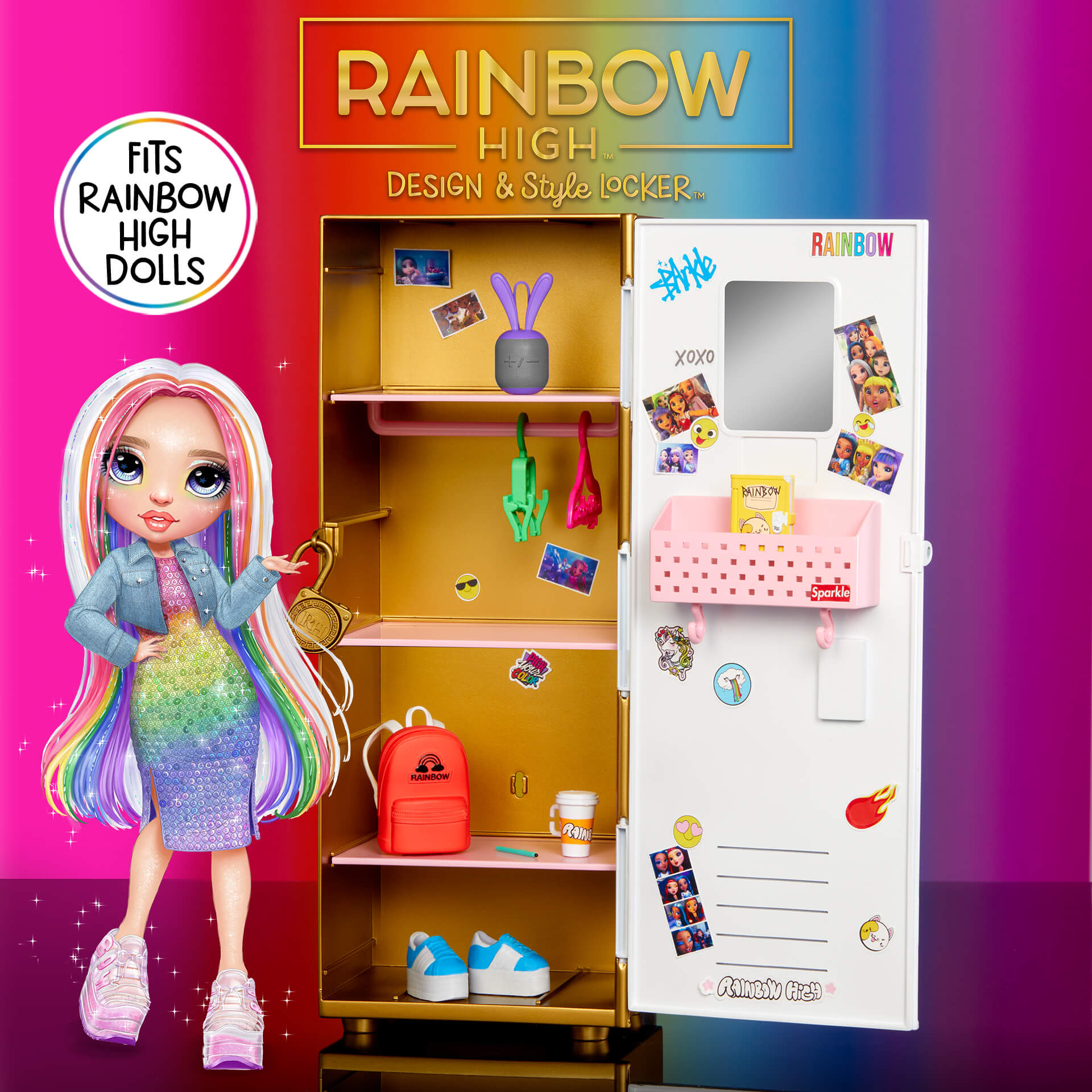 Rainbow High design and style locker. Fits Rainbow High dolls