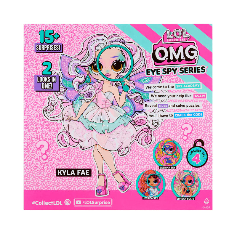 Box for a toy with a character named Kyla Fae on a pink and blue background