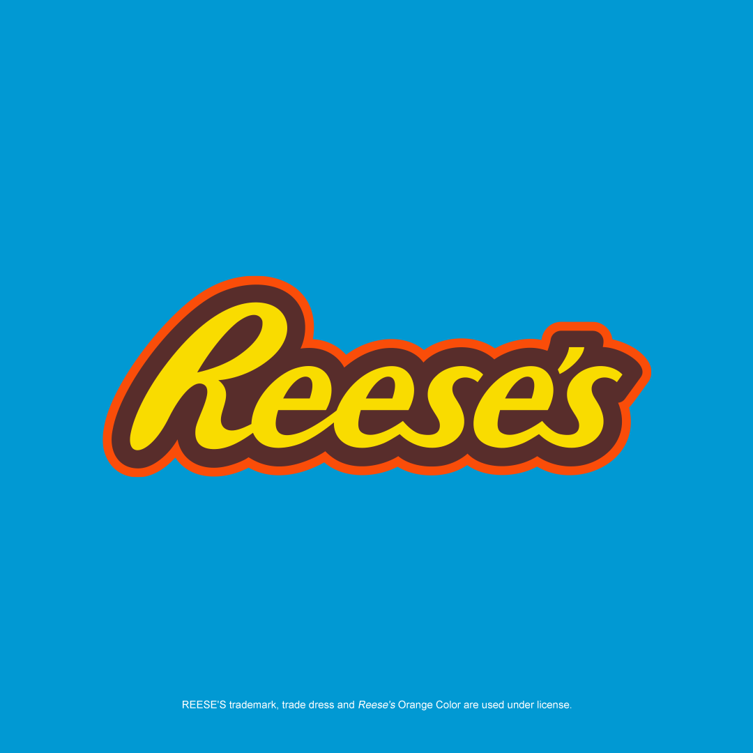 Reese's logo on a blue background