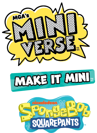 Logo for MGA's MiniVerse and SpongeBob SquarePants on a white background