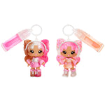 Ava and Avery with lip gloss on key rings