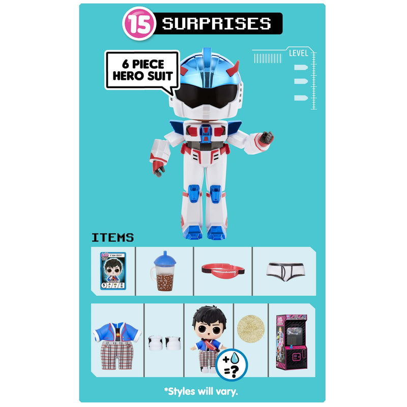 LOL Surprise Boys Arcade Heroes Action Figure Doll with 15 Surprises - shop.mgae.com