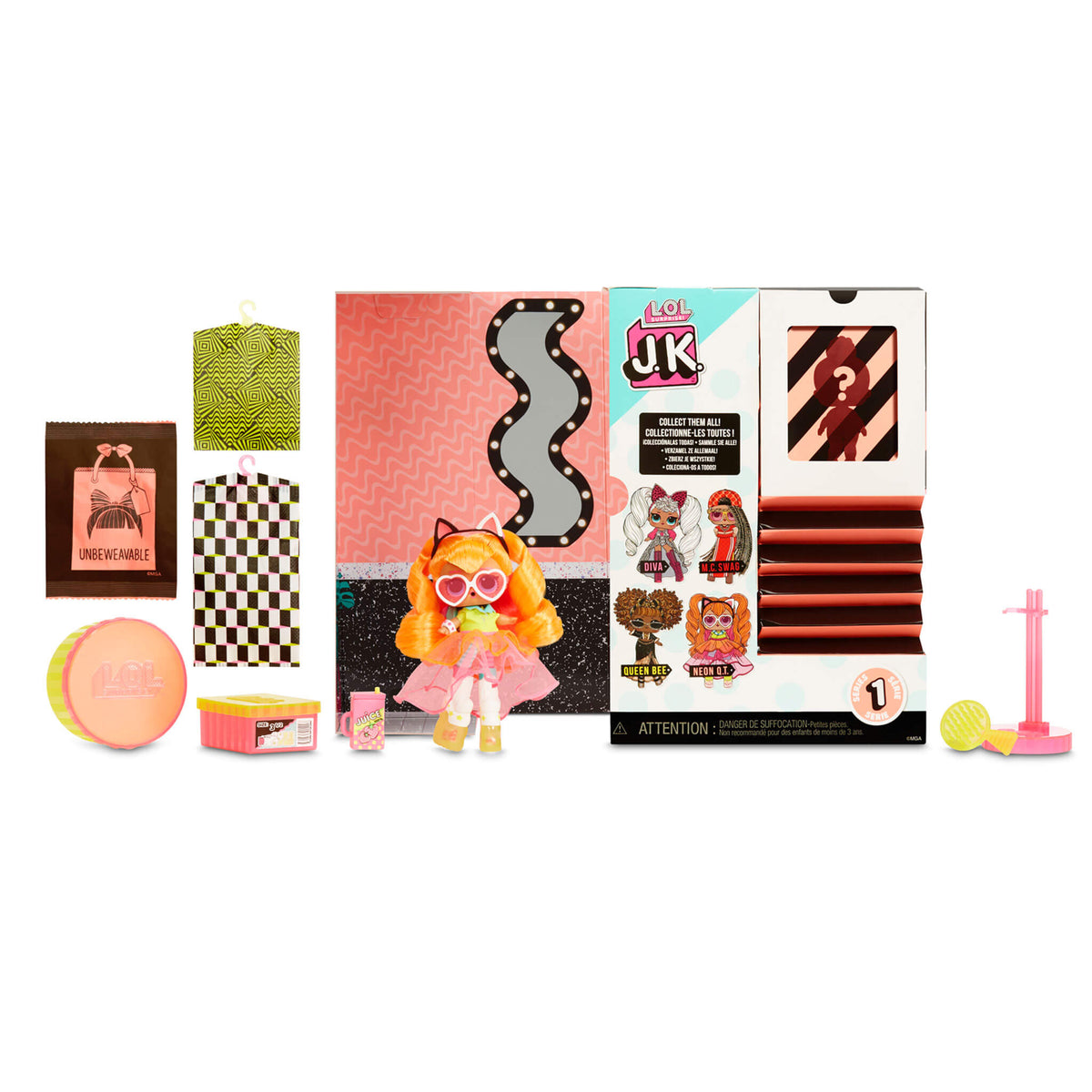 J.K. Mini Fashion Doll - Neon Q.T. 15 Surprises – The MGA Shop