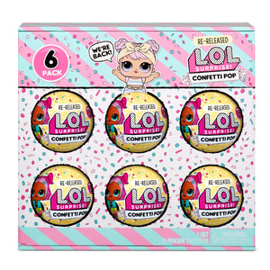 LOL Surprise Confetti Pop 6 Pack Dawn - 6 Re-released Dolls Each with 9 Surprises - shop.mgae.com