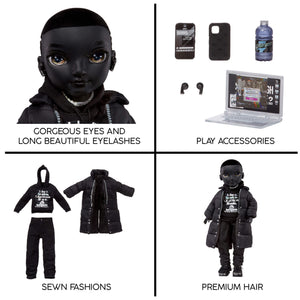 Rainbow High Shadow High Rexx McQueen - Black Color Fashion Doll - shop.mgae.com