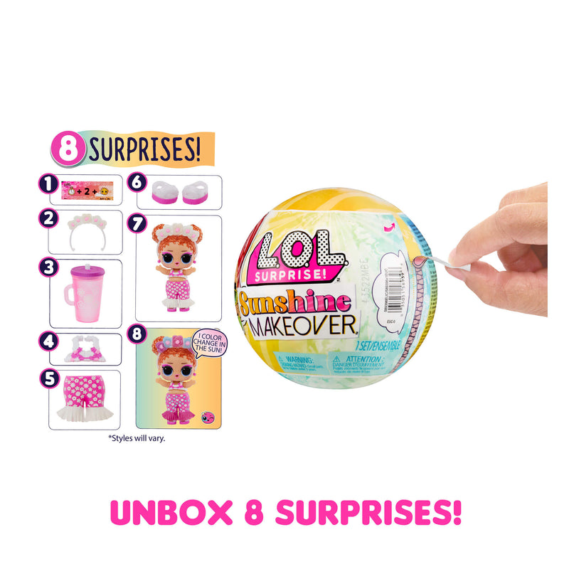 LOL Surprise Sunshine Makeover with 8 Surprises, UV Color Change - shop.mgae.com